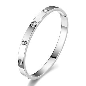 Elegant Silver Bangle Bracelet